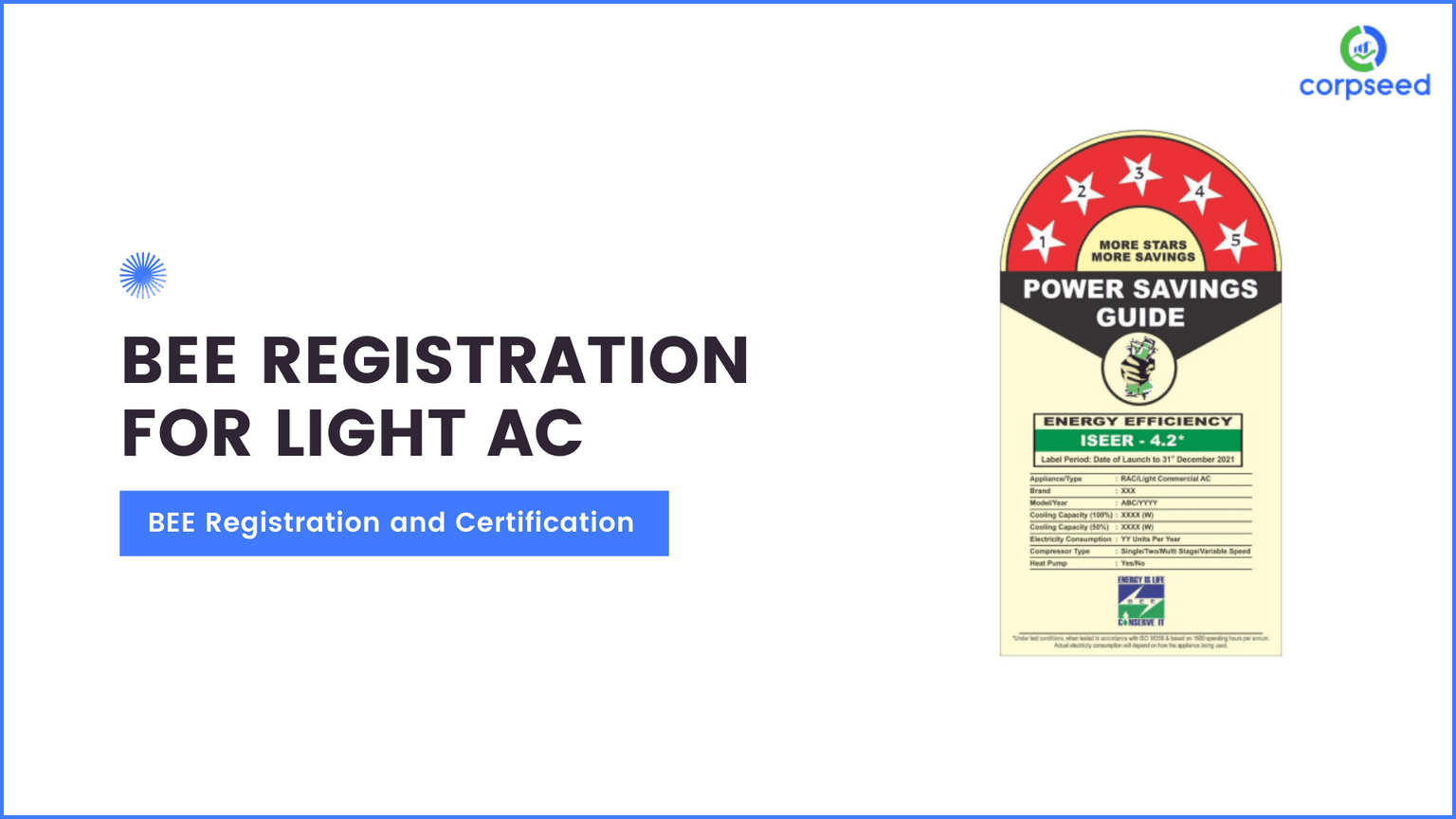 BEE Registration for Light Commercial Air Conditioner