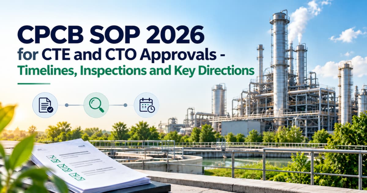 CPCB SOP 2026 for CTE and CTO Approvals - Timelines, Inspections and Key Directions