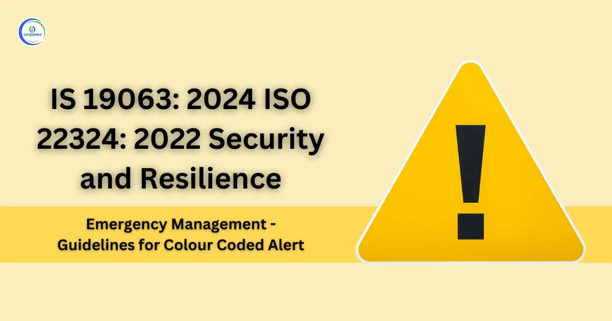 IS 19063: 2024 ISO 22324: 2022 Security and Resilience - Emergency Management - Guidelines for Colour Coded Alert