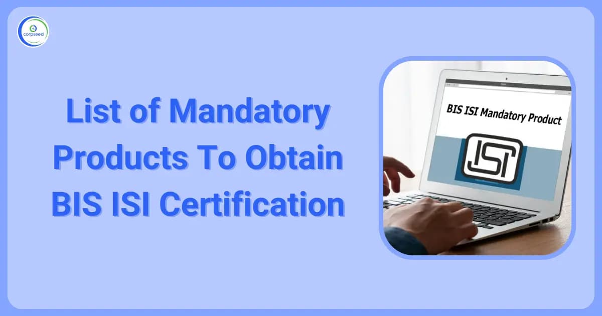 List of Mandatory Products To Obtain BIS ISI Certification