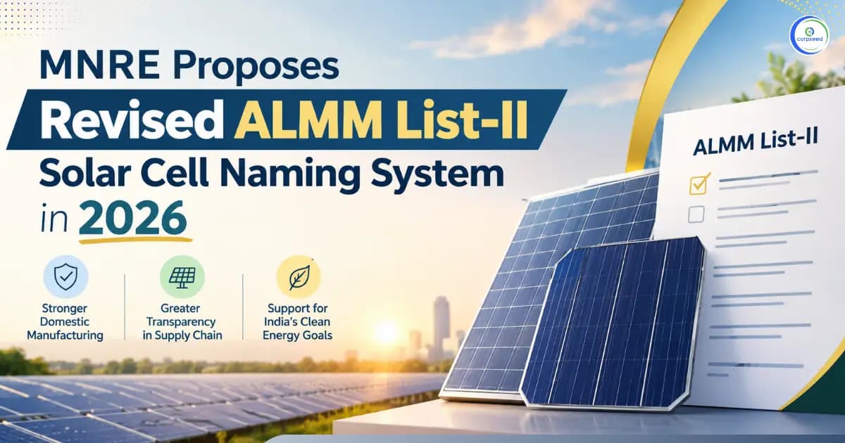 MNRE Proposes Revised ALMM List-II Solar Cell Naming System in 2026