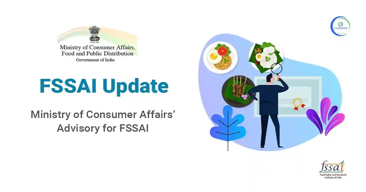 Ministry of Consumer Affairs’ Advisory for FSSAI