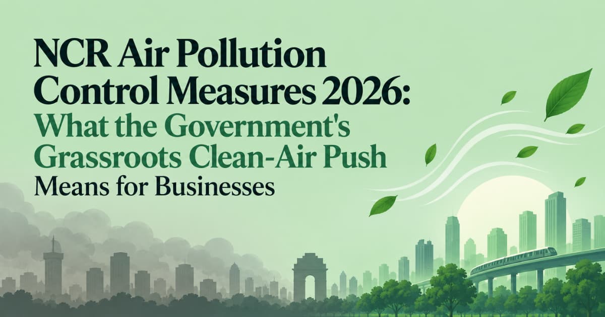 NCR Air Pollution Control Measures 2026: What the Government's Grassroots Clean-Air Push Means for Businesses