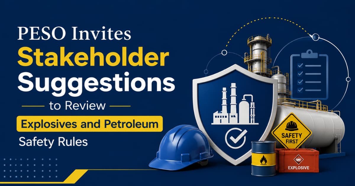 PESO Invites Stakeholder Suggestions to Review Explosives and Petroleum Safety Rules