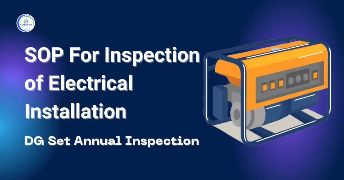 SOP For Inspection of Electrical Installation - DG Set Annual Inspection