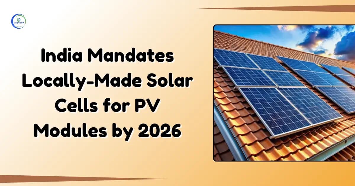 India Mandates Locally-Made Solar Cells for PV Modules by 2026