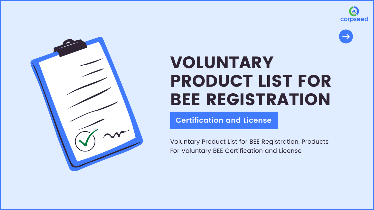 Voluntary Product List for BEE Registration, Products for Voluntary BEE Certification and License